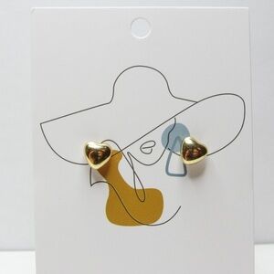 Gold Mini Heart Stud Earrings - Casual, Dainty, Coquette, Cottagecore